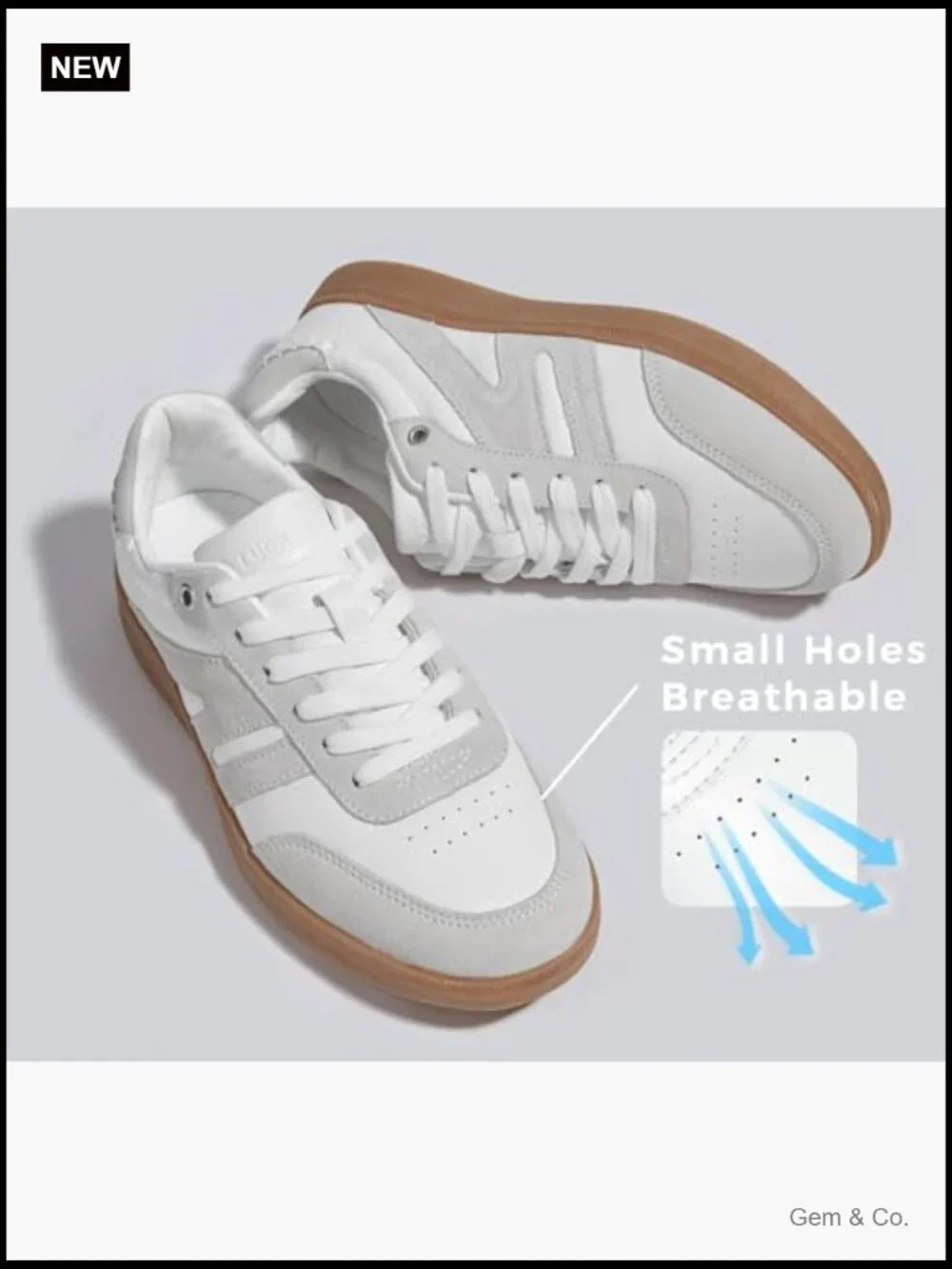 Women Retro Gum Sole Sneakers Casual Tennis Skate Shoe Genuine Leather Walking
